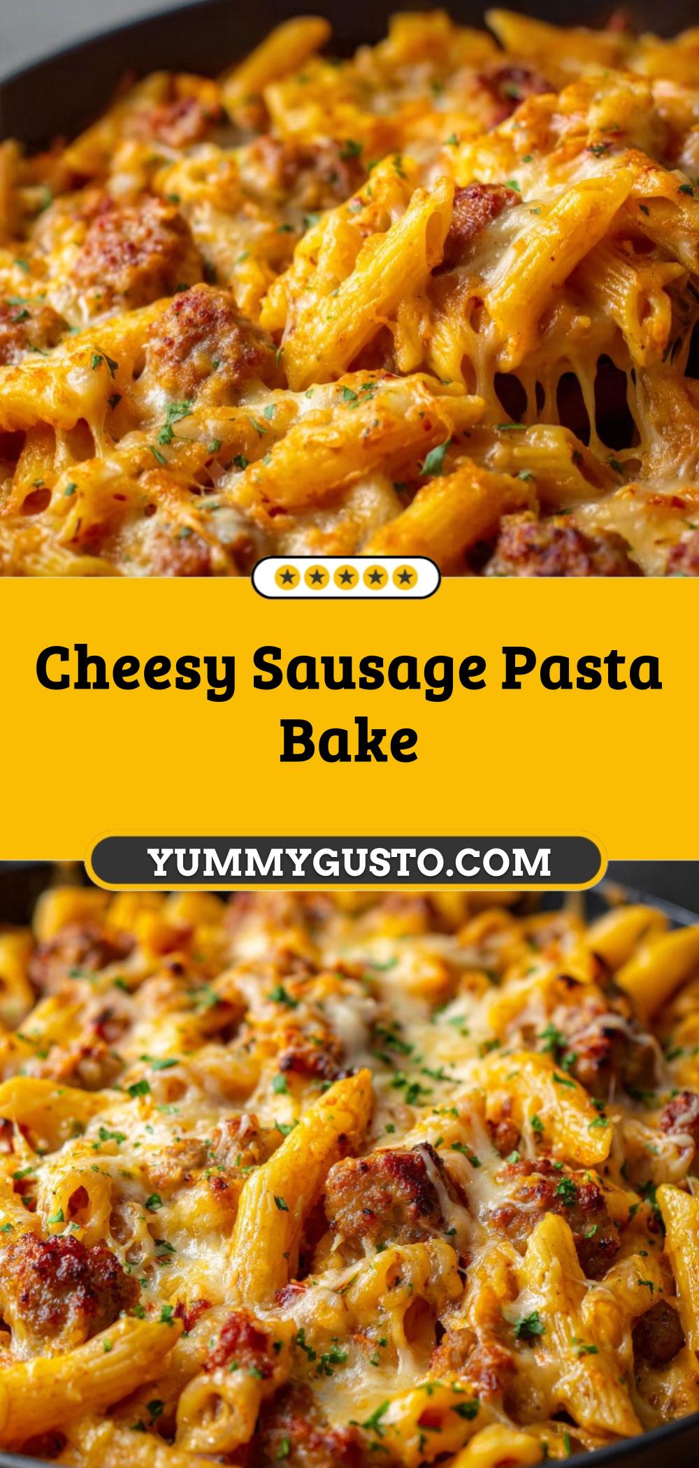 Cheesy Sausage Pasta with Italian Sausage and Mozzarella - Yummy Gusto