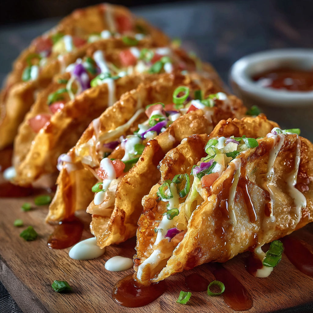 A plate of food with a sauce on it.