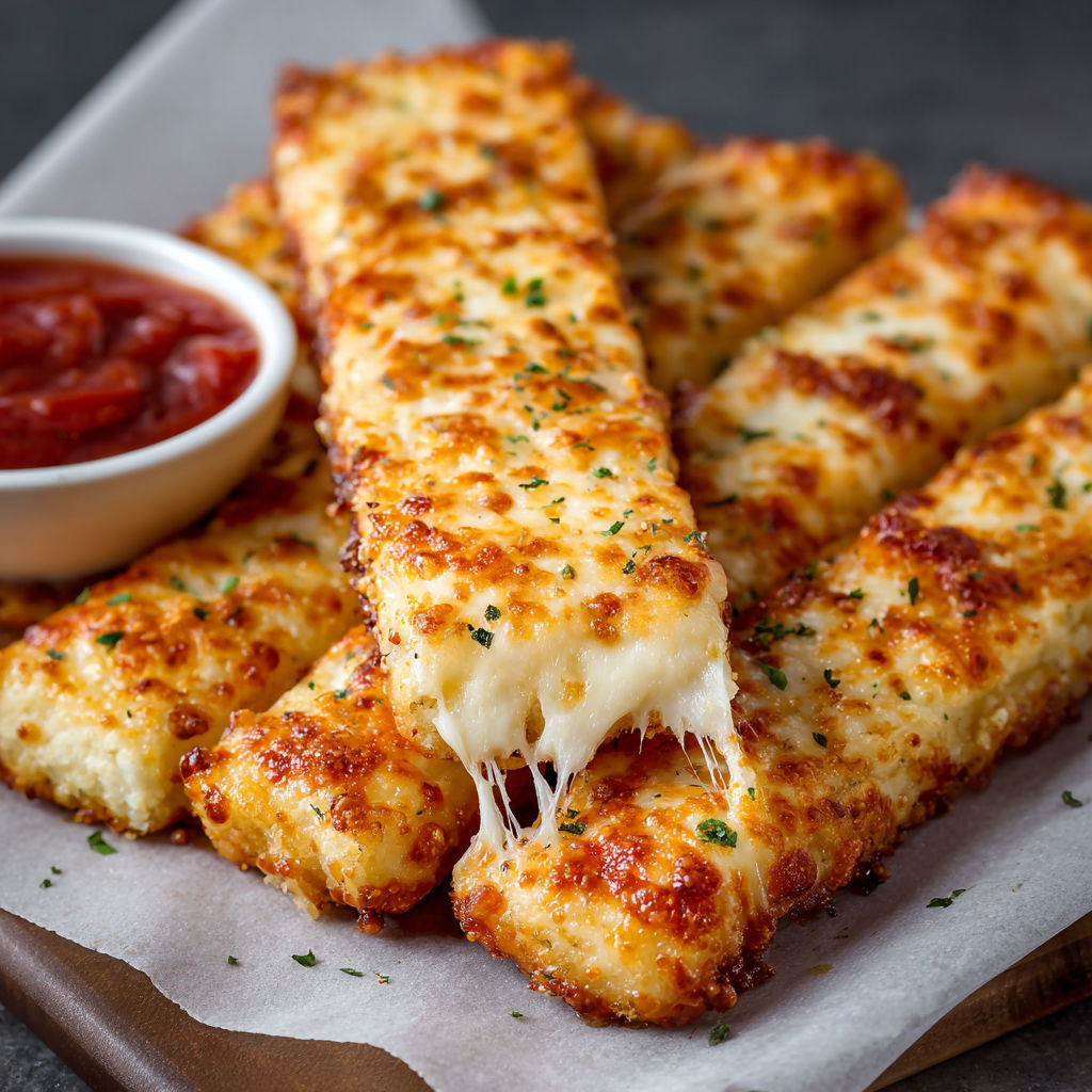 A plate of cheese sticks with a dipping sauce.