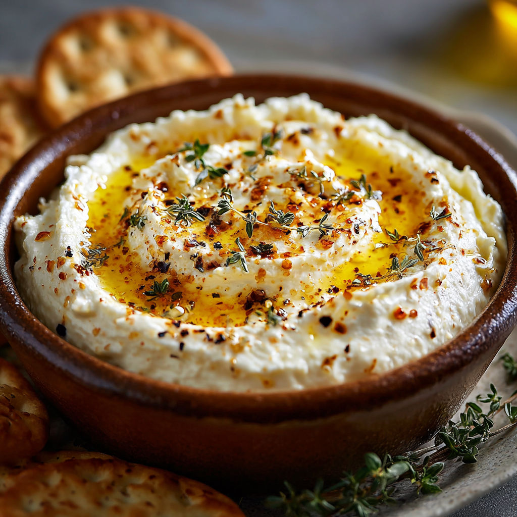 A bowl of honey cream cheese dip with crackers.