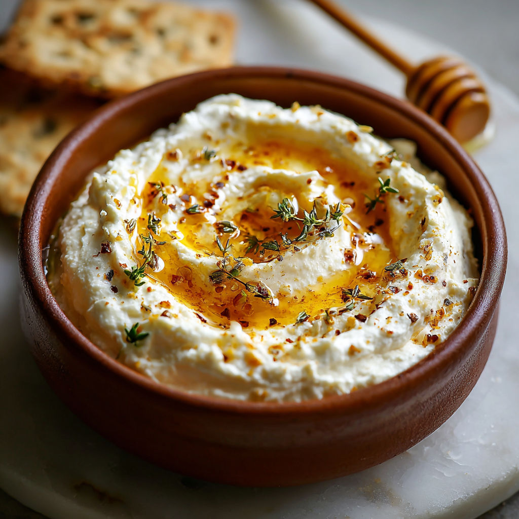 A bowl of hummus with a spoon in it.