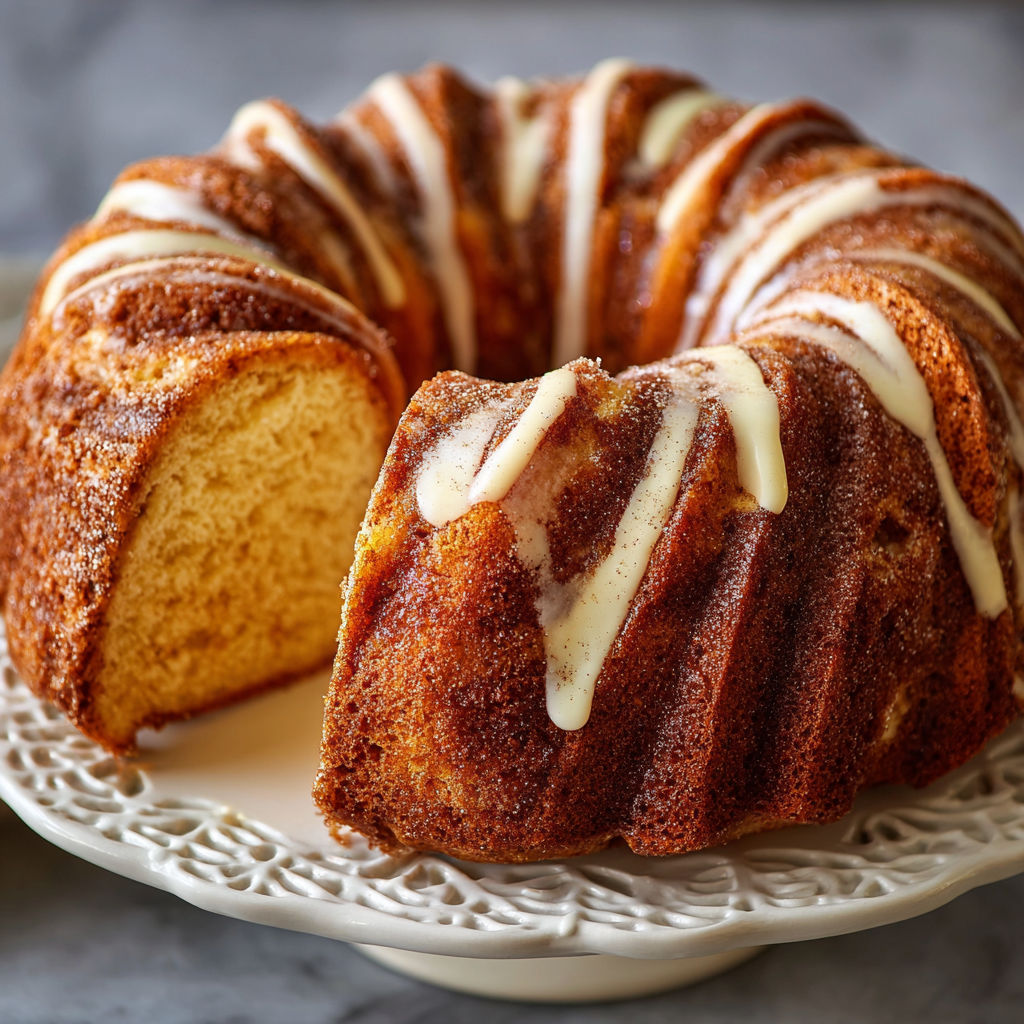 A cake with a swirl of icing on top.
