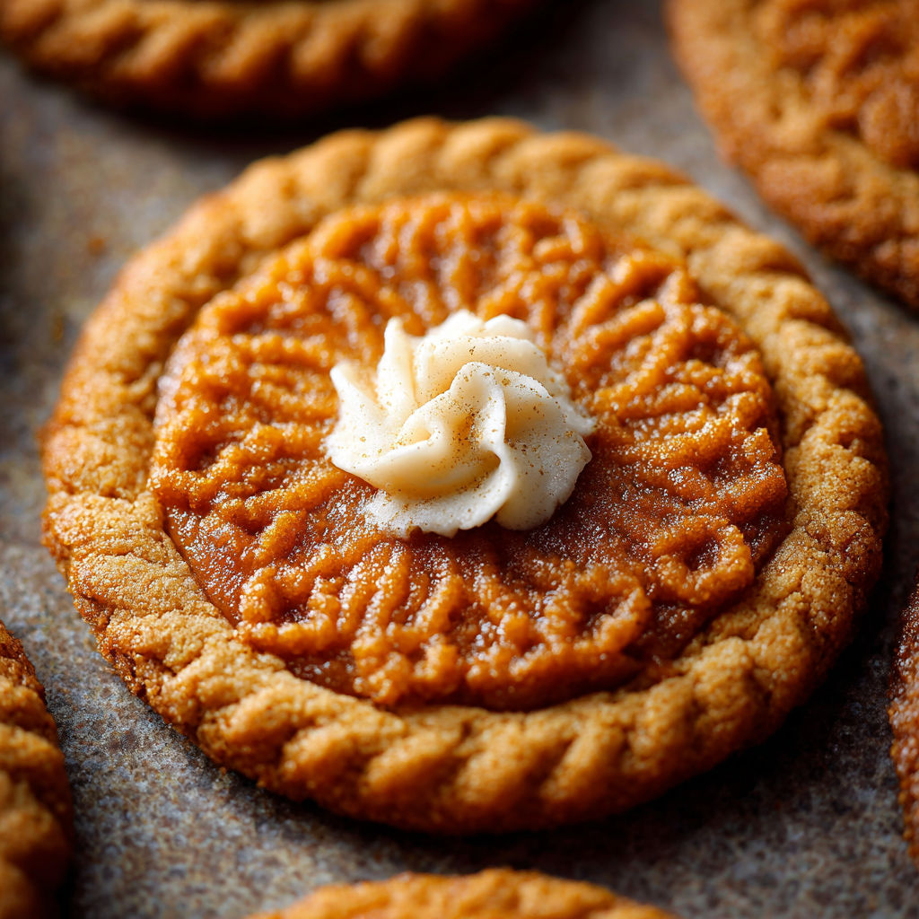 A cookie with a white frosting on top.