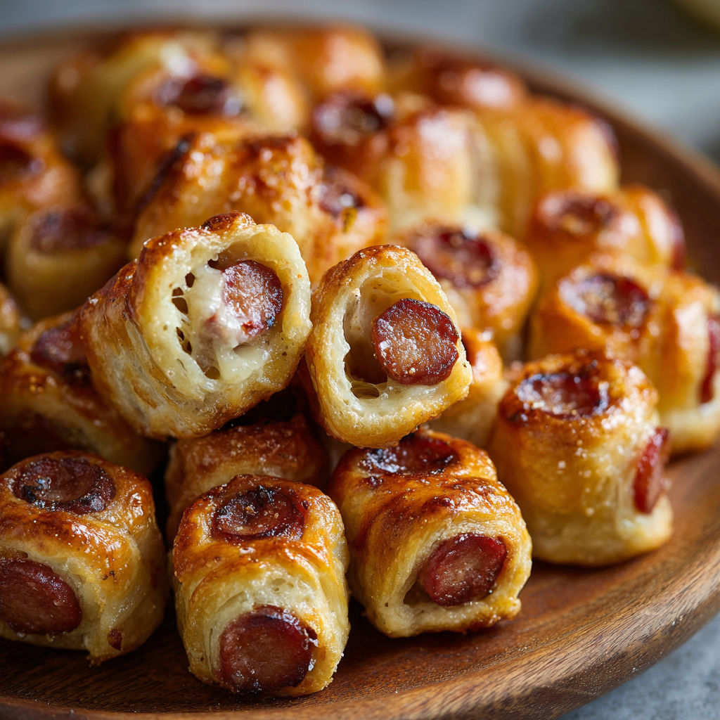 A plate of hot dogs with a bun.