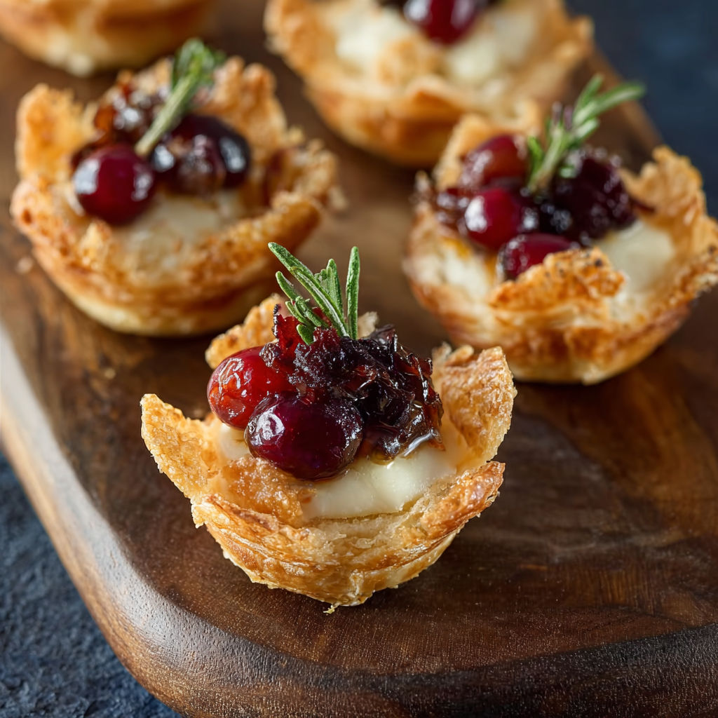A plate of Cranberry Brie Bites.