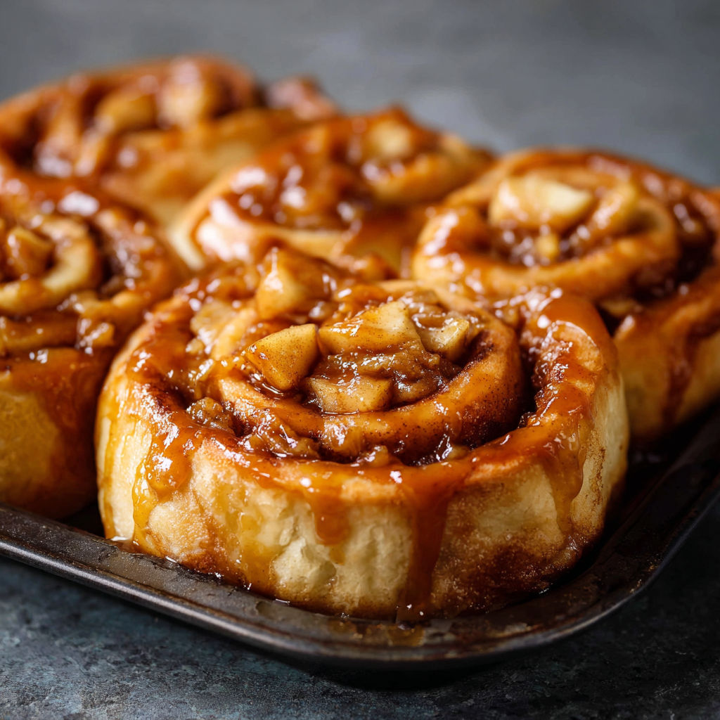 A pan of cinnamon rolls.