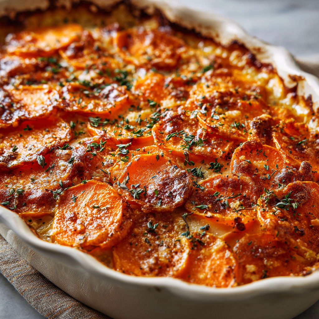 A dish of food with carrots and potatoes.