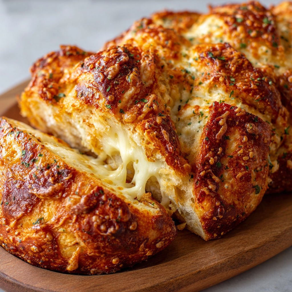 A piece of bread with cheese on top.