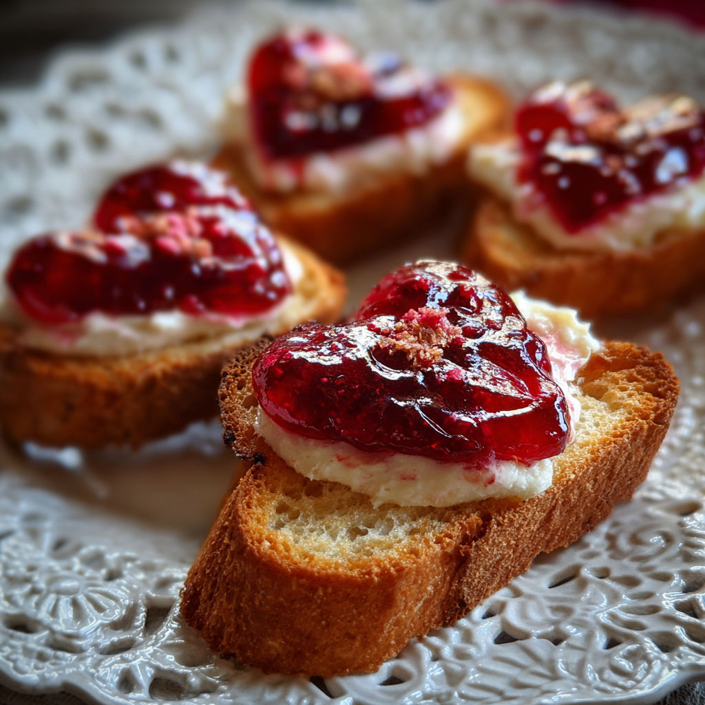 A plate of toast with jelly on it.