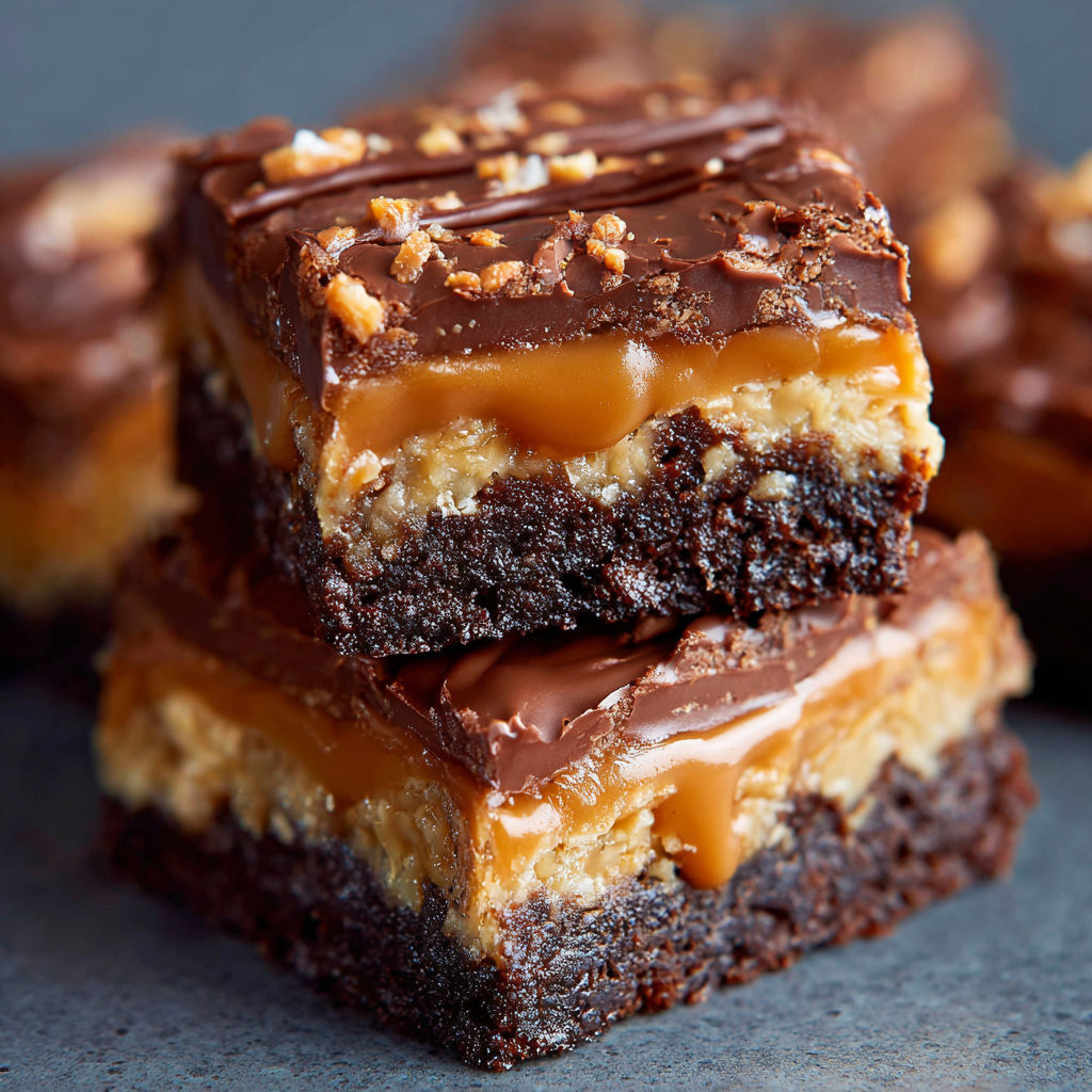 A close up of a chocolate dessert with caramel drizzle.