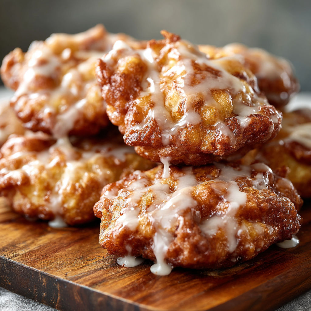 A stack of doughnuts with icing.