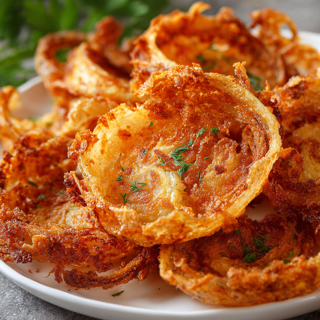 A plate of fried onions.
