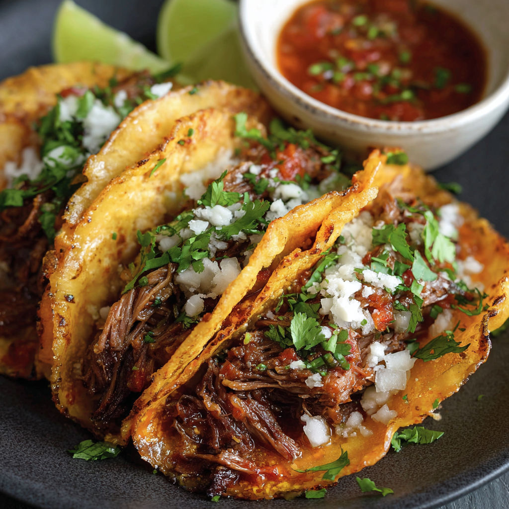 A plate of food with meat and salsa.