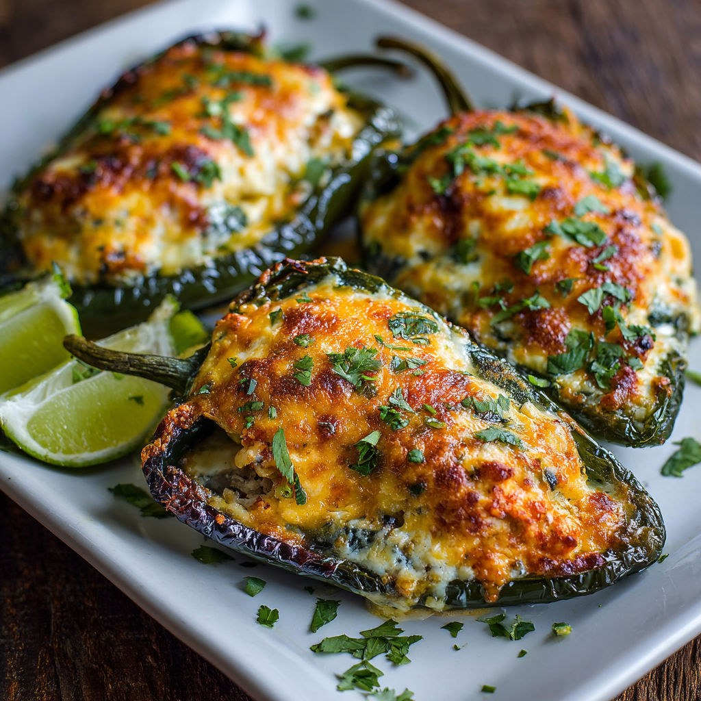 A plate of food with a green pepper and cheese.