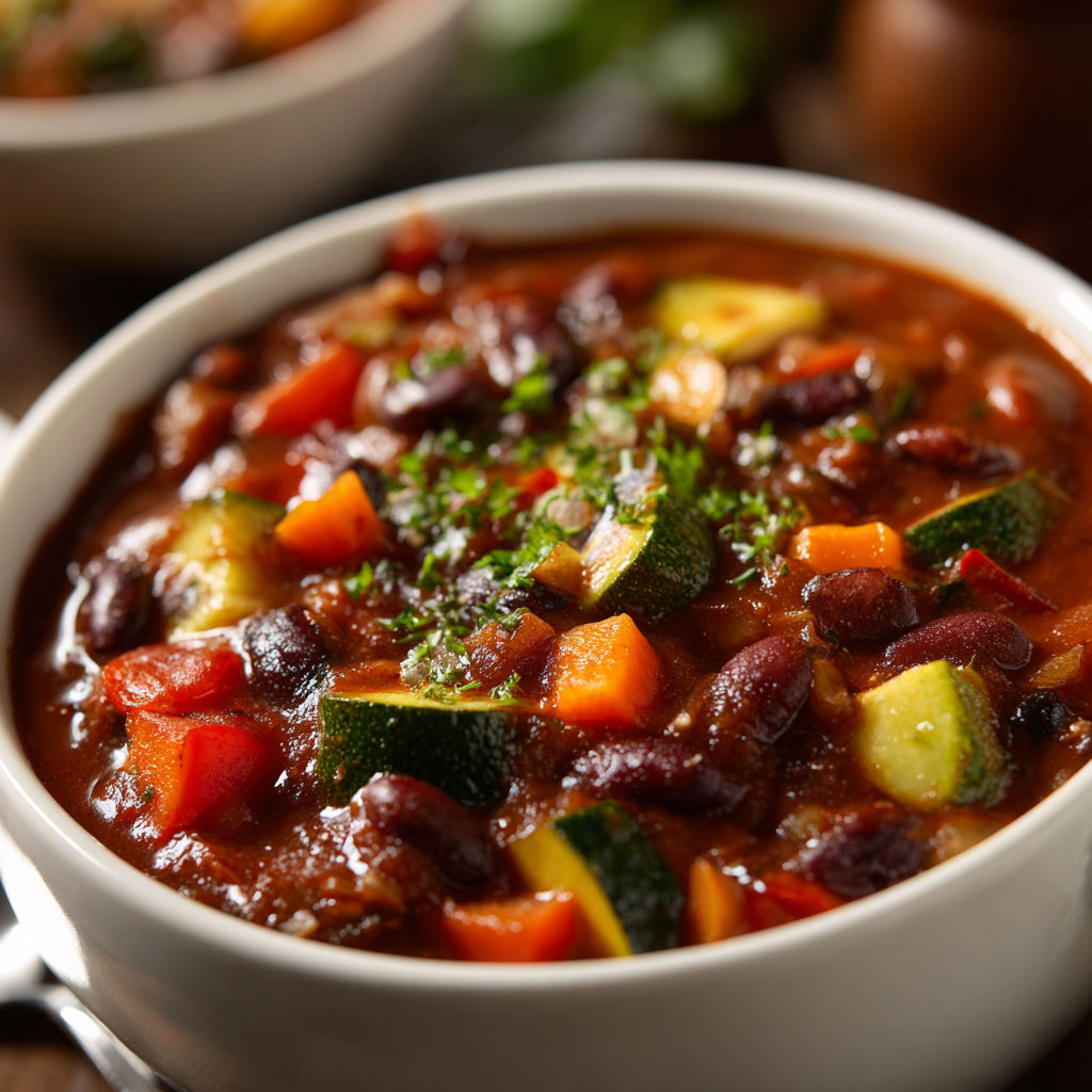 A bowl of soup with vegetables in it.