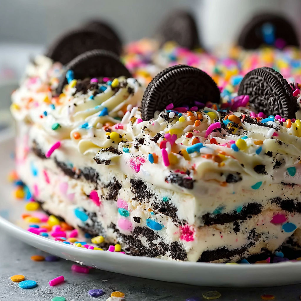A close up of a cake with chocolate and white icing.
