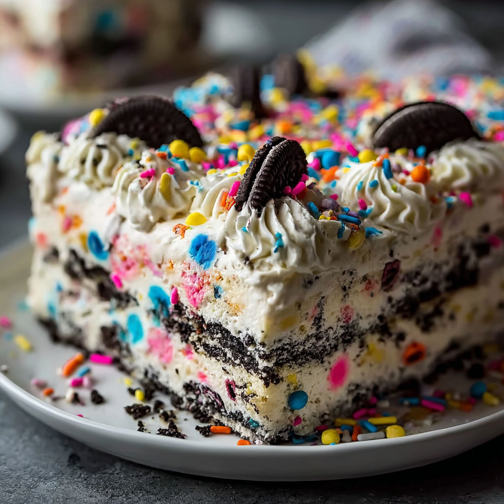 A cake with chocolate and white frosting.