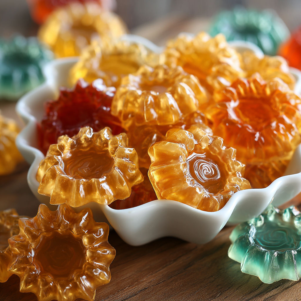 A bowl of jelly candies.