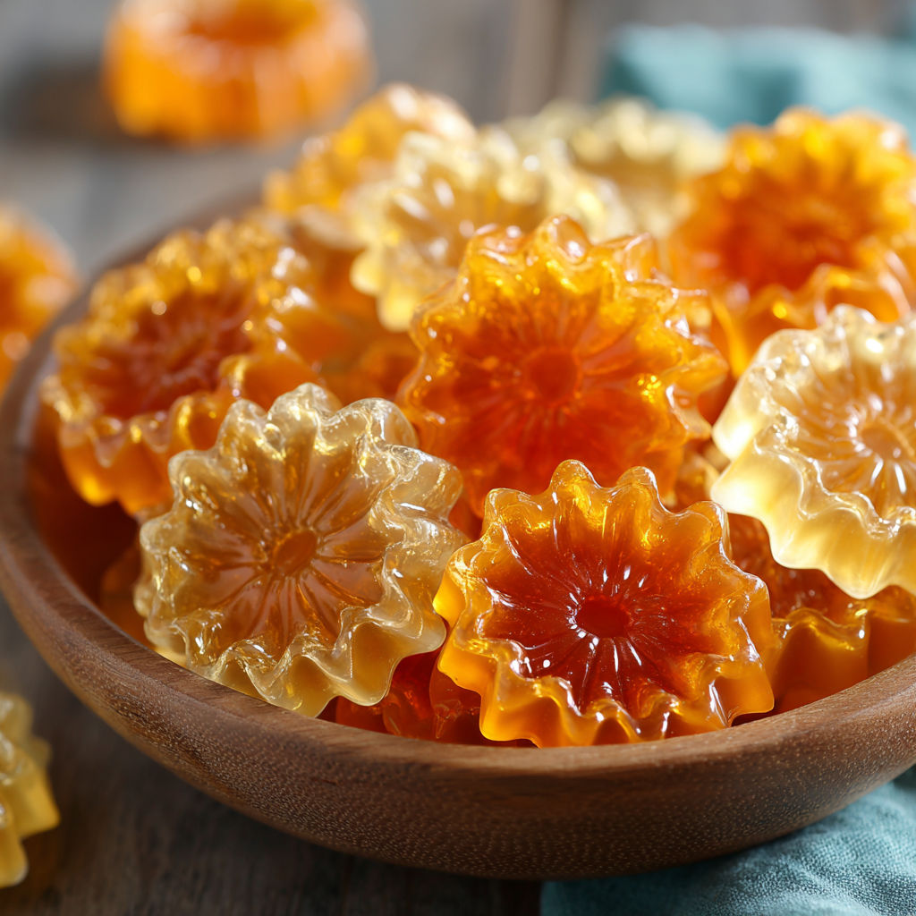 A bowl of yellow candies.