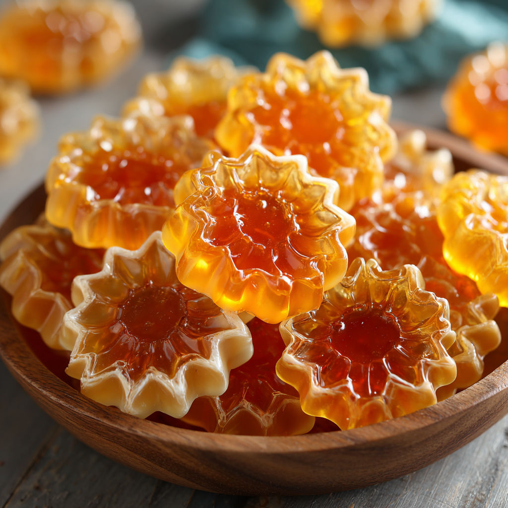 A bowl of yellow candies.