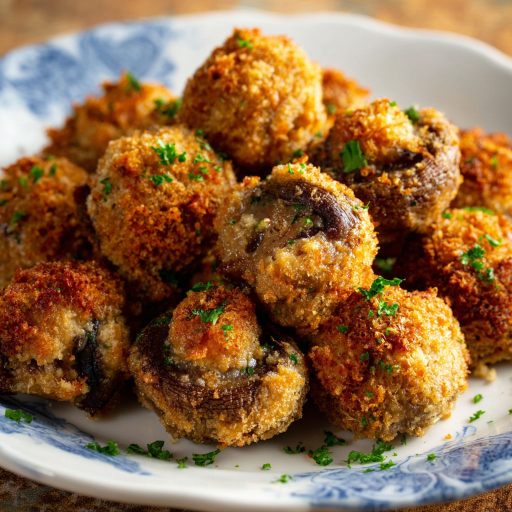 A plate of food with a blue and white pattern.