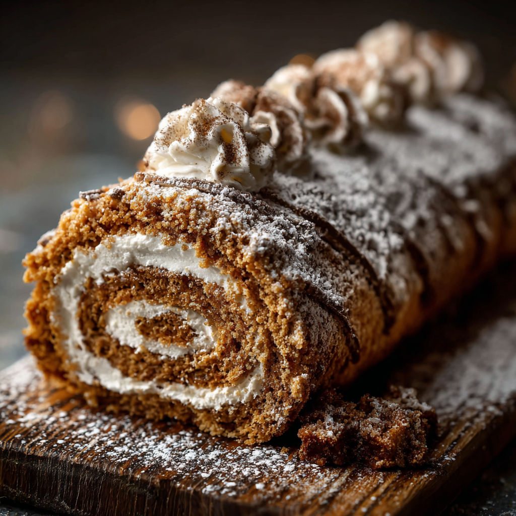 A dessert roll with white frosting and chocolate sprinkles.
