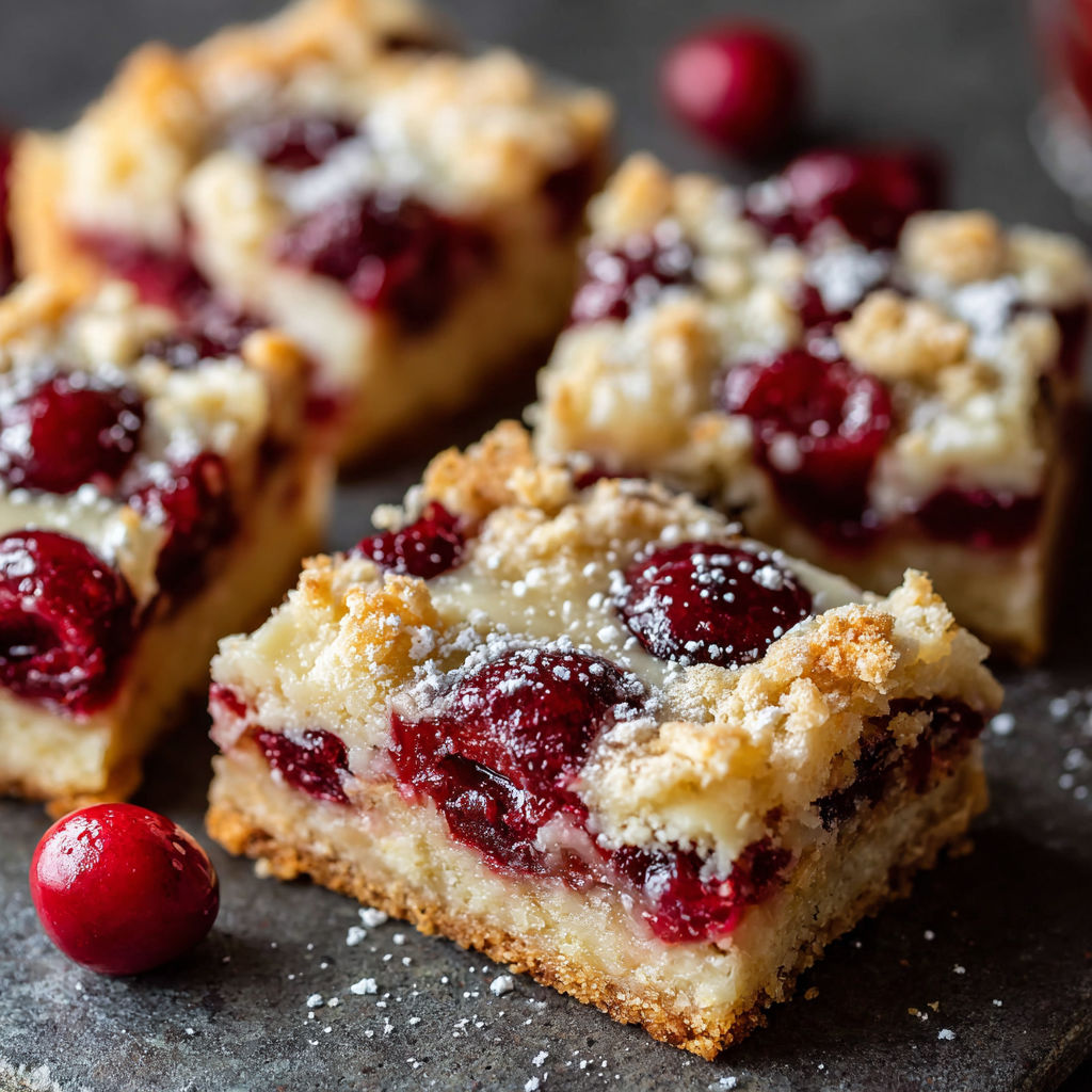 A slice of Christmas cherry bars.