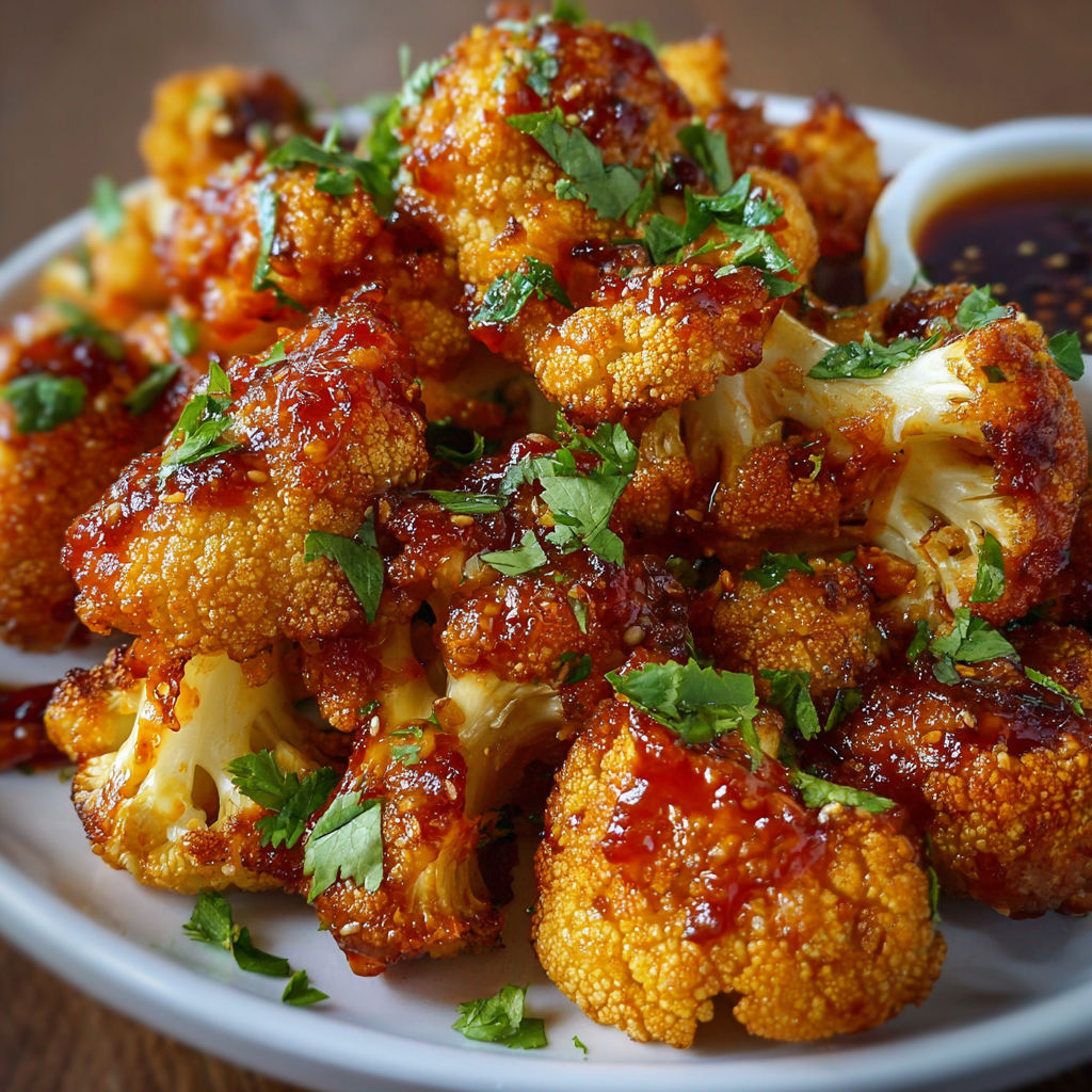 A plate of food with a sauce on it.