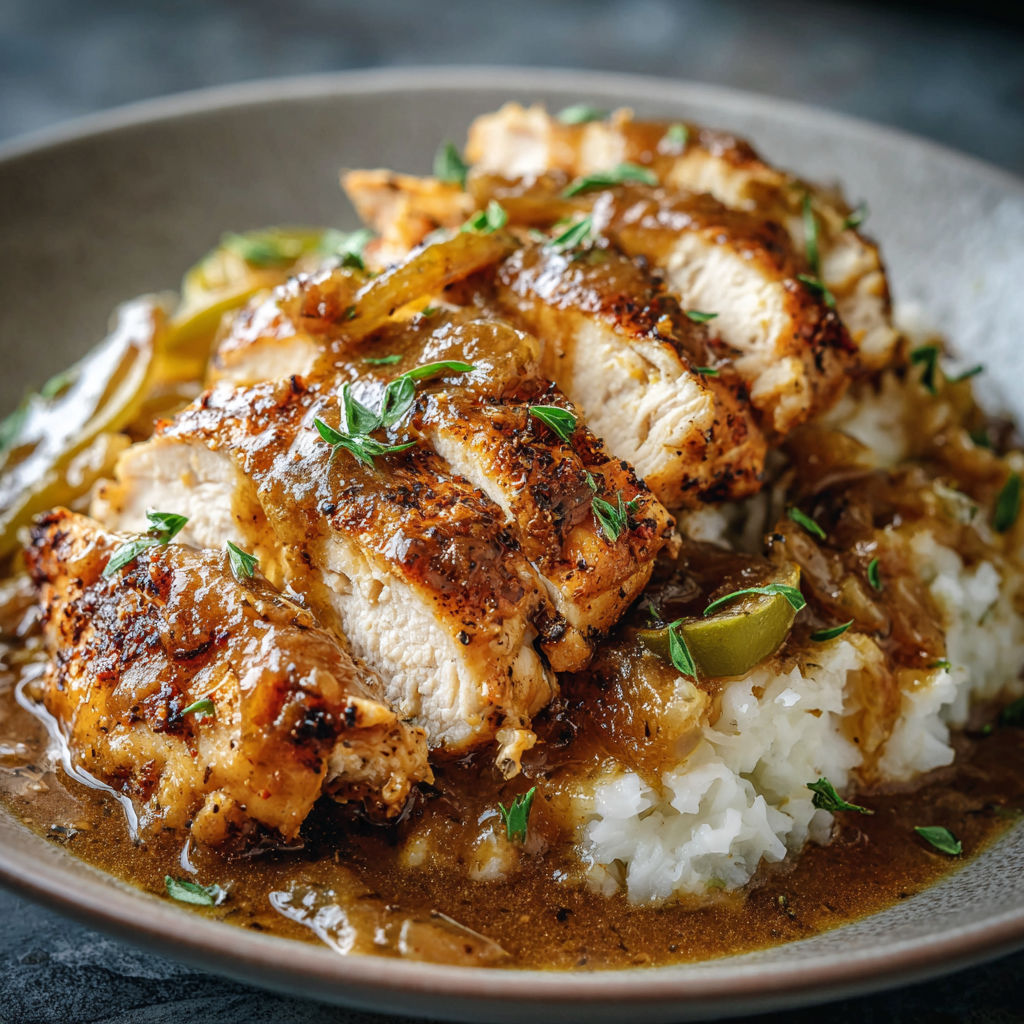 A plate of food with rice and chicken.