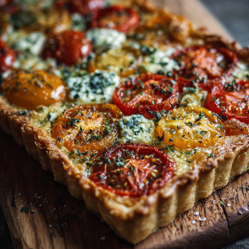 A close up of a pizza with tomatoes and cheese.