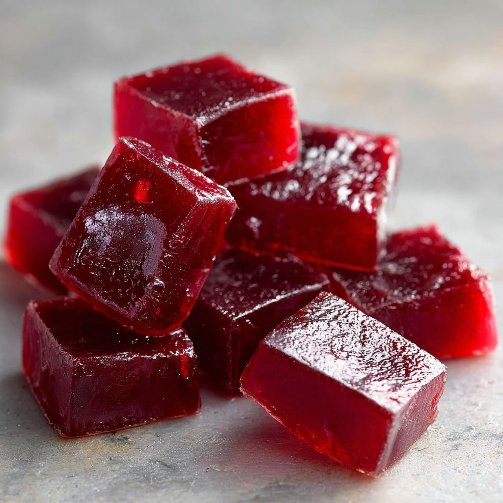 A close up of a red substance.