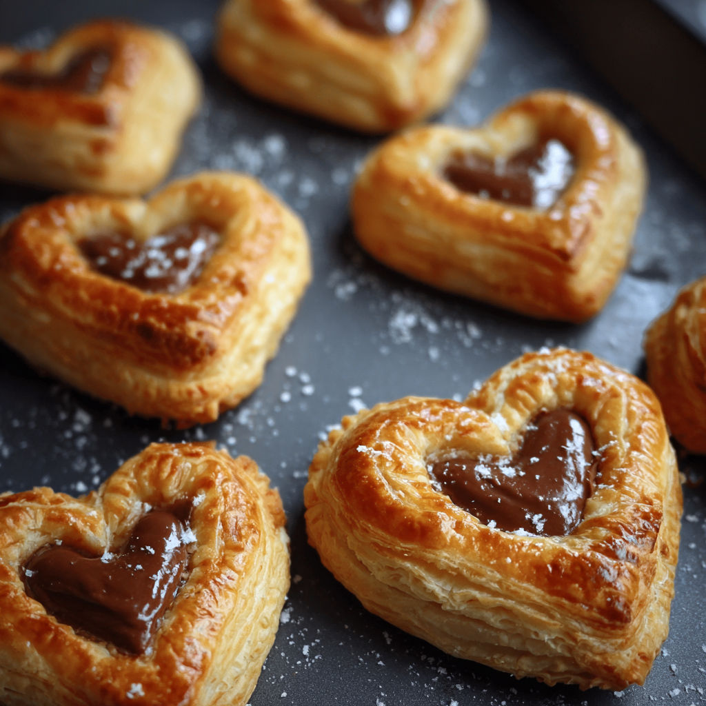Nutella Puff Pastry Hearts.