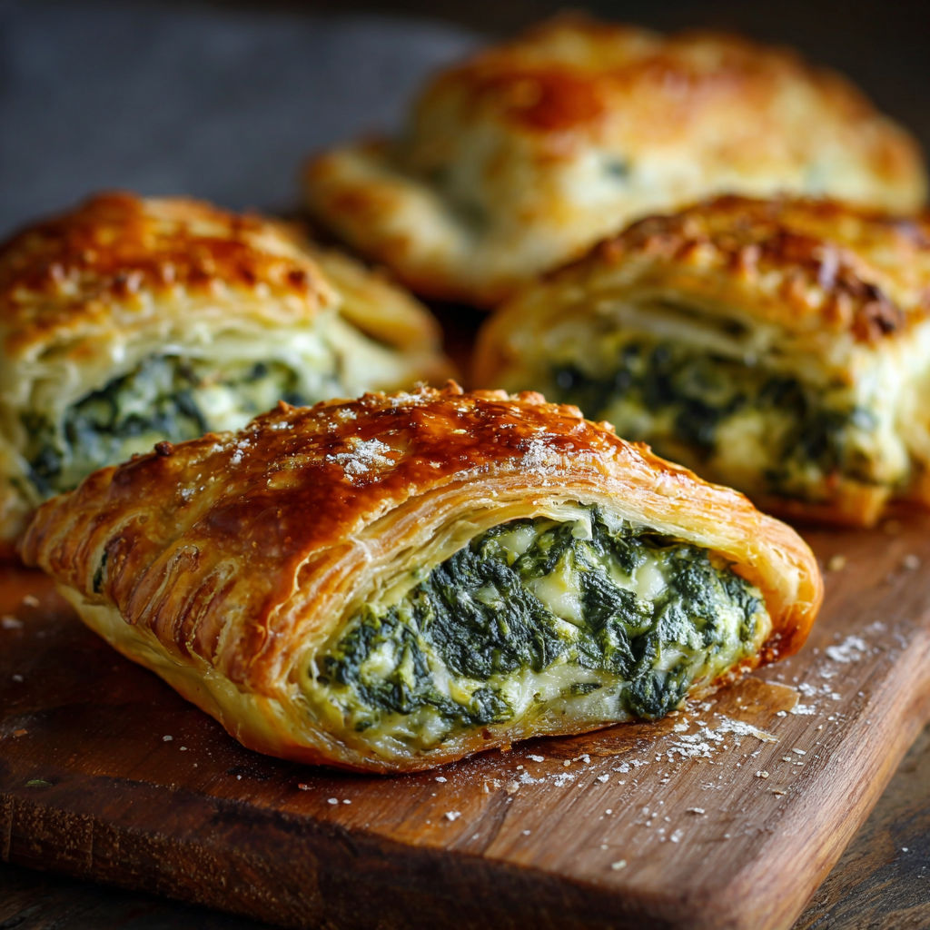 A wooden cutting board with a pastry on it.