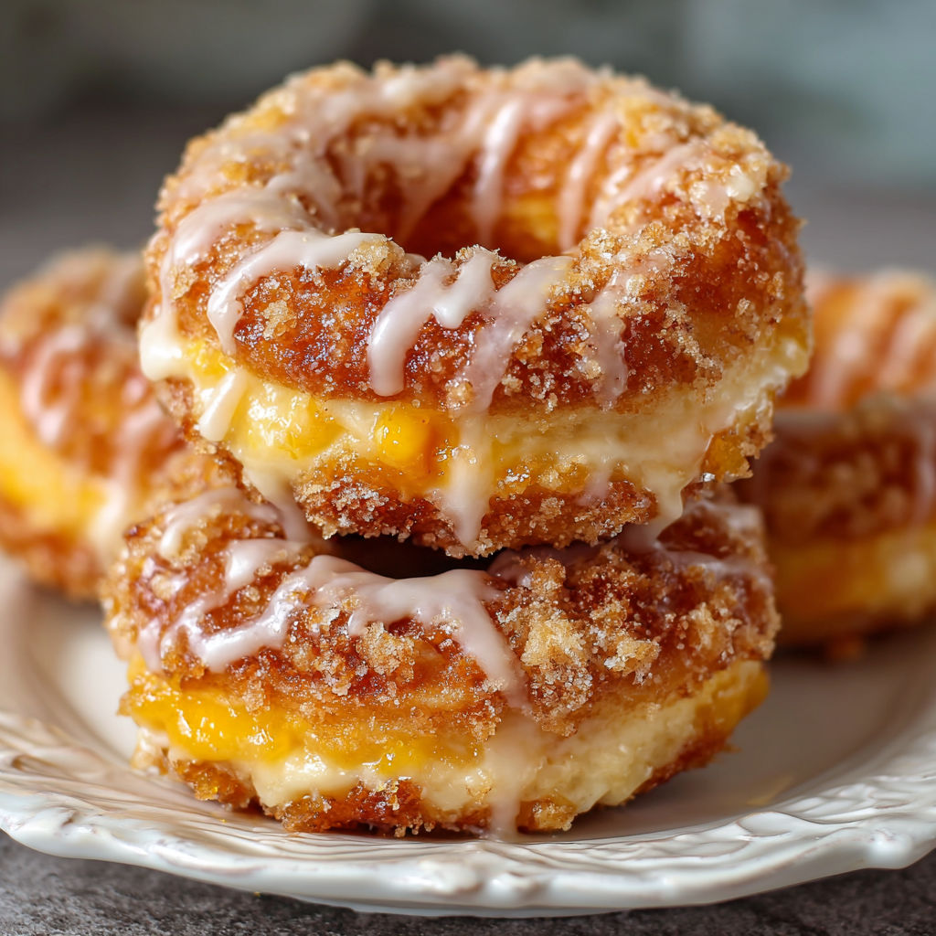 A plate of donuts with glaze and powdered sugar.