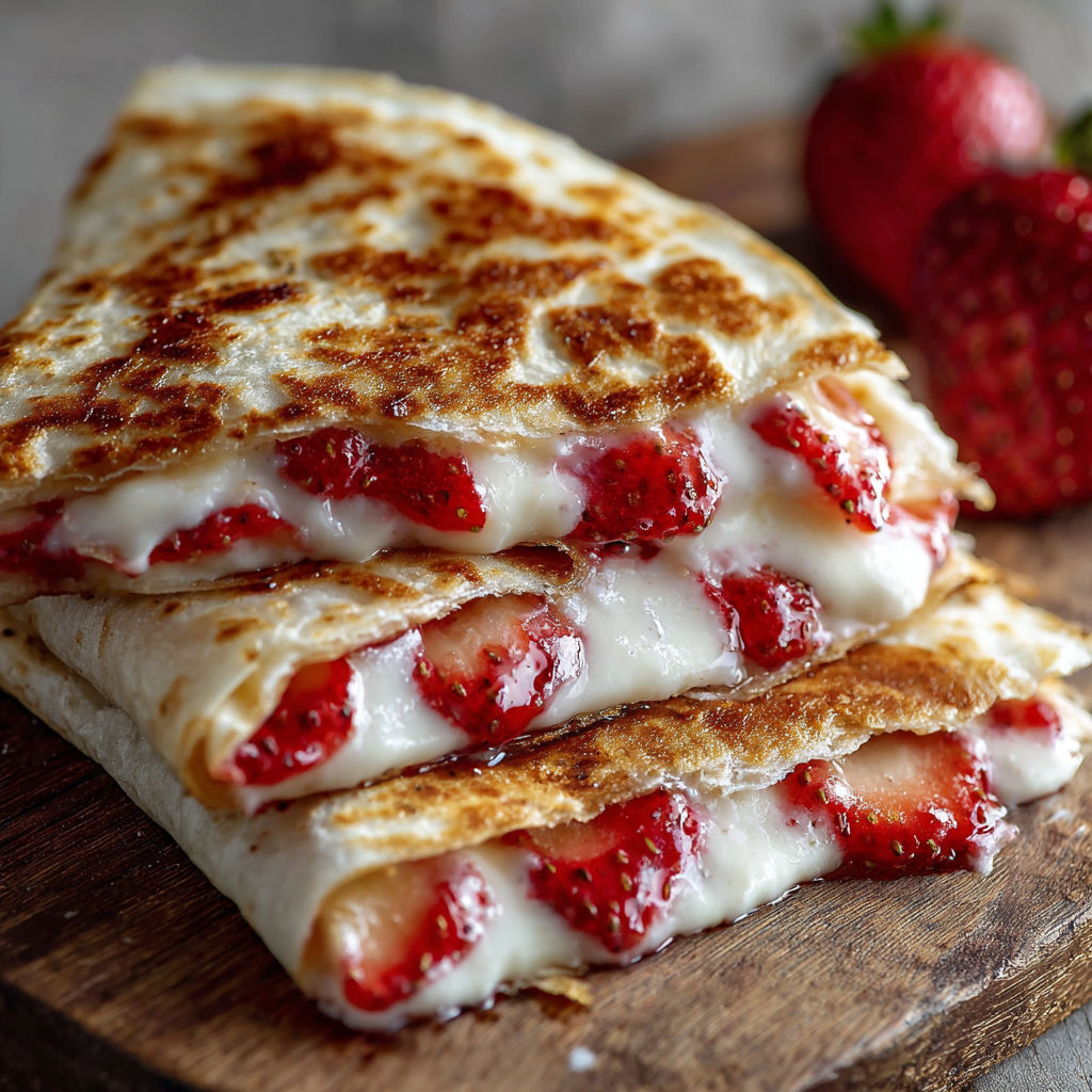 A stack of strawberry cream filled pastries.