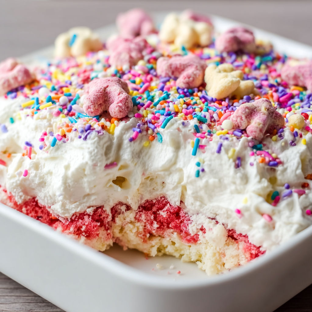 A plate of cake with sprinkles on top.