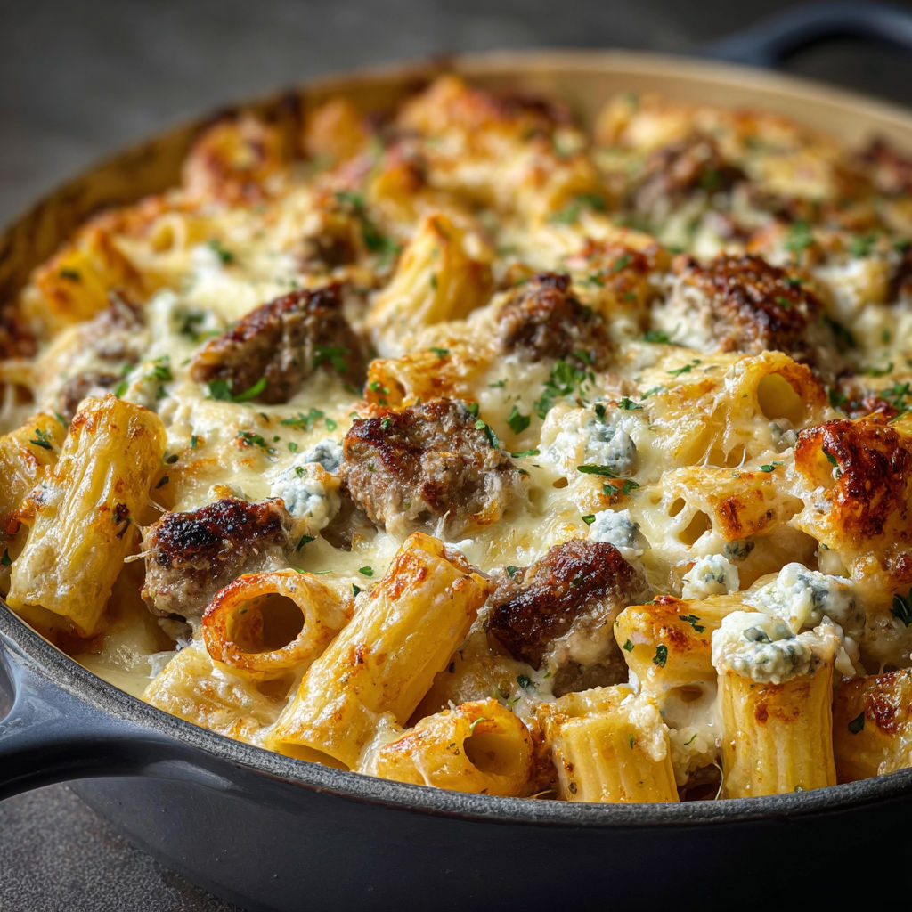 A close up of a delicious pasta dish.
