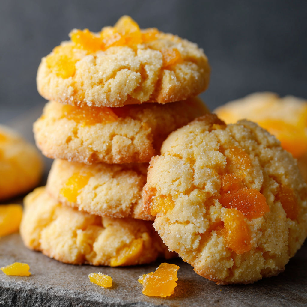 A stack of cookies with orange zest on top.