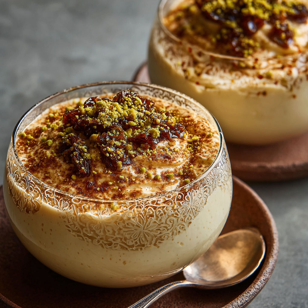 Two glasses of Lebanese Date Blossom Mousse.