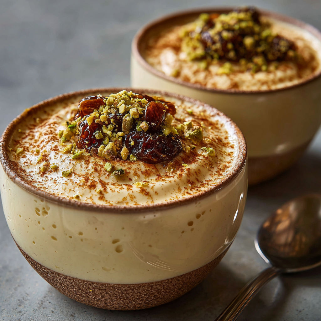 Two bowls of dessert with toppings.