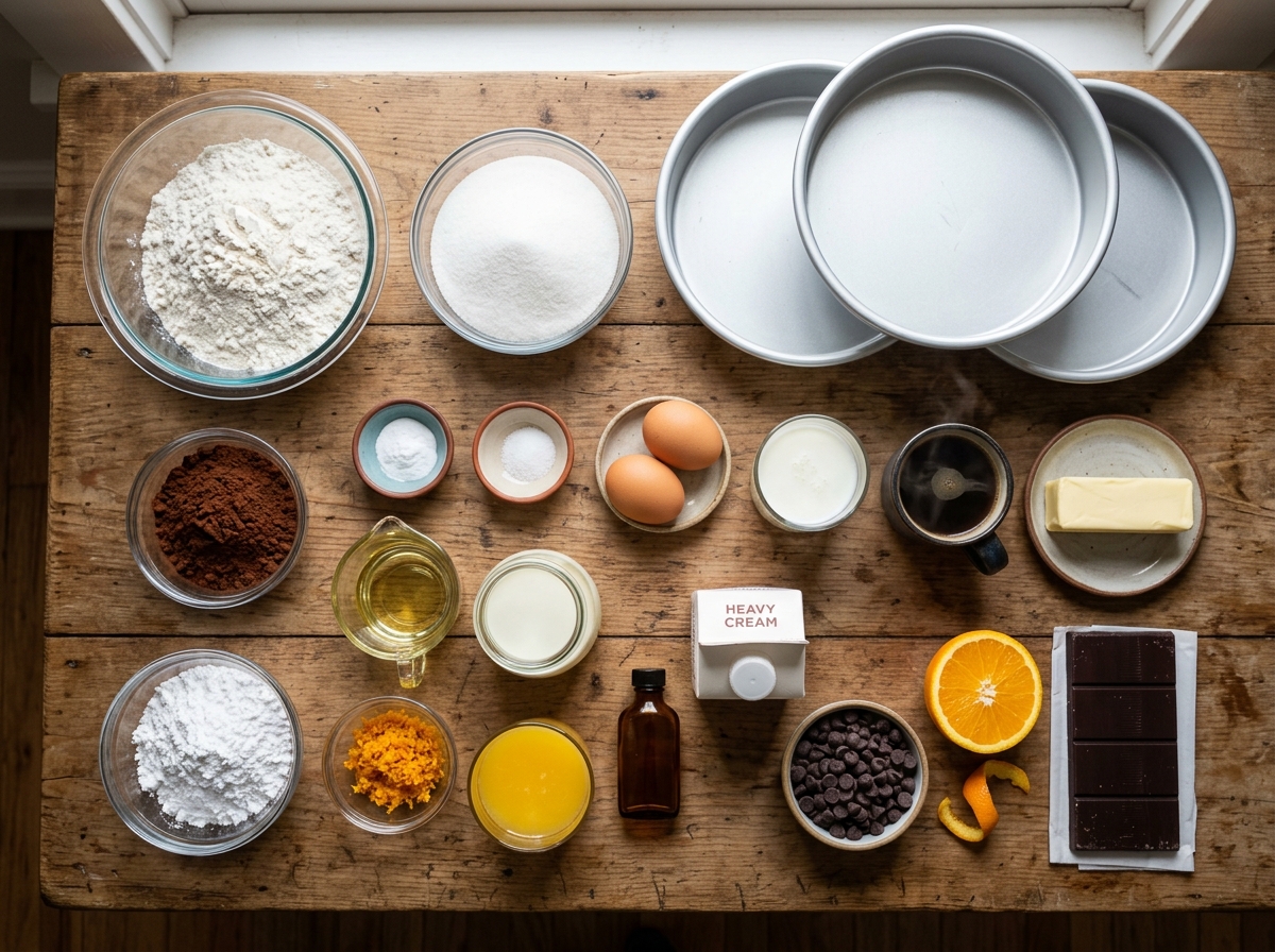A table with various food items on it.