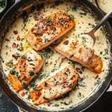 Luscious Salmon in Creamy Garlic Sauce