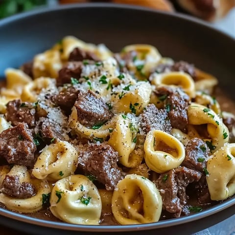 Creamy Cheesesteak Tortellini Bliss