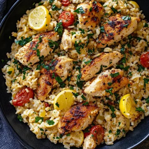 Greek Chicken with Lemon Rice
