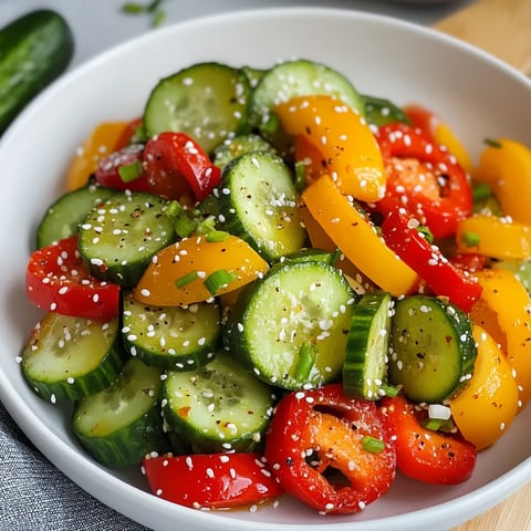 Fresh Summer Cucumber and Bell Pepper Salad