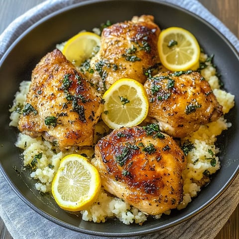 Crispy Lemon Garlic Chicken Thighs