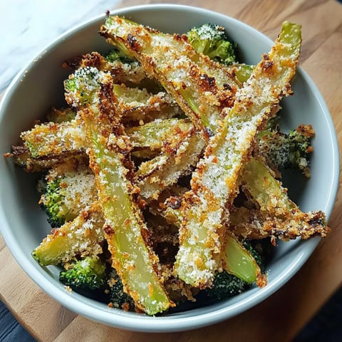 A dish of cheesy, crisp broccoli pieces.