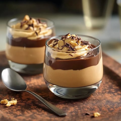 Two glasses of chocolate dessert.