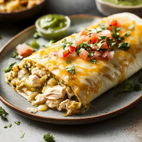 A plate of food with a burrito and a bowl of salsa.