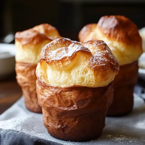 Three powdered sugar-topped muffins.